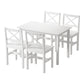 5-Piece Clara White Dining Table & Chair Set