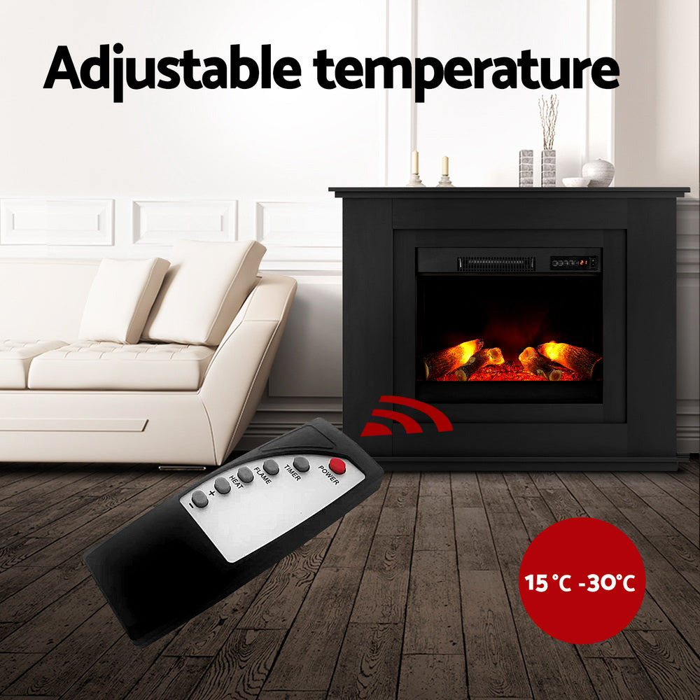 Electric Fireplace Fire Heater 2000W - Black