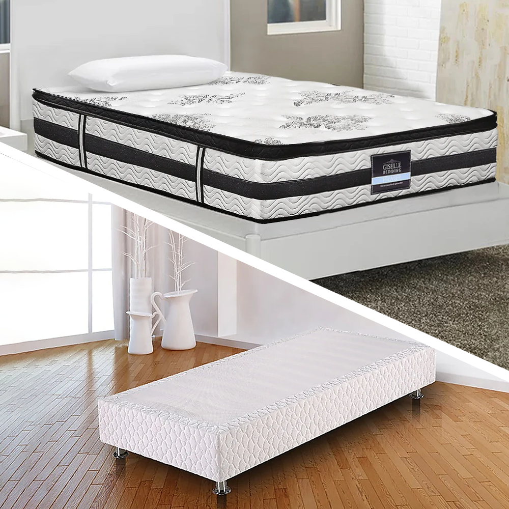 Encour Ensemble Bed Base & Mattress Package with 34cm Mattress - White Single