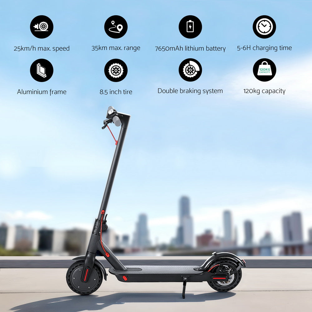 Electric Scooter 800W 25Km/H Folding Portable Riding For Adults Commuter - Black