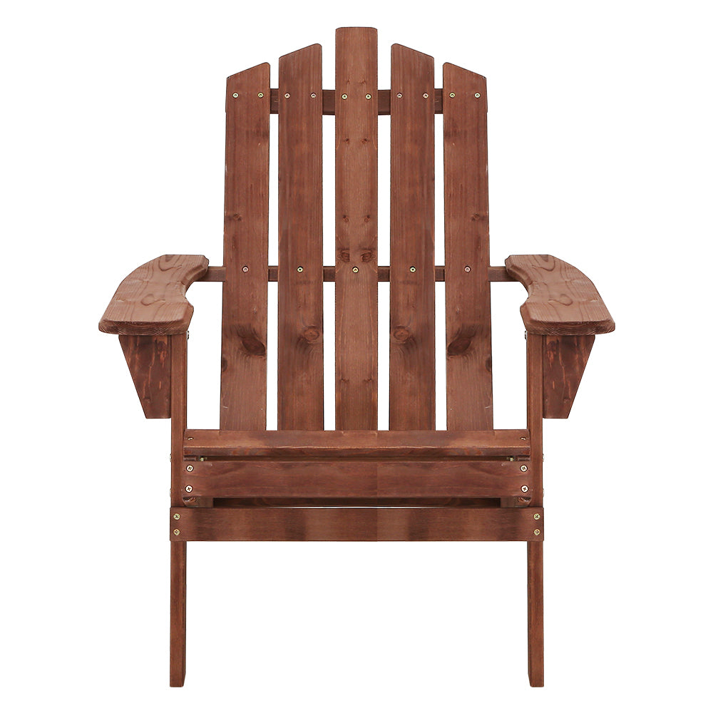 Adirondack Gardeon Outdoor Chairs Wooden Beach Chair Patio Furniture Garden Brown