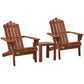 Adirondack Gardeon 3PC Outdoor Table and Chairs Wooden Beach Chair Brown