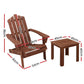 Adirondack Gardeon 3PC Outdoor Table and Chairs Wooden Beach Chair Brown