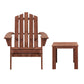 Adirondack Gardeon 3PC Outdoor Table and Chairs Wooden Beach Chair Brown