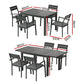 Tanner 4-Seater Aluminium Extension Table Chairs Lounge 5-Piece Outdoor Dining Set - Black