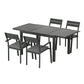 Tanner 4-Seater Aluminium Extension Table Chairs Lounge 5-Piece Outdoor Dining Set - Black