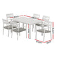 Makena 6-Seater Aluminium Table Chairs Lounge Setting 7-Piece Outdoor Dining Set - White