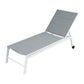 Romy Sun Lounger Chaise Lounge Wheels Patio Furniture Outdoor Setting - White