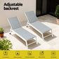 Romy Sun Lounger Chaise Lounge Wheels Patio Furniture Outdoor Setting - White