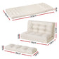 Micah 2-Seater Floor Lounge Sofa Bed Pillow Leather - White