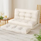 Micah 2-Seater Floor Lounge Sofa Bed Pillow Leather - White