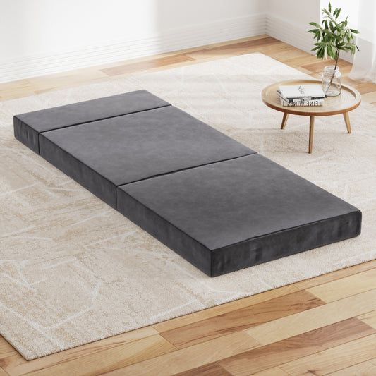 Penelope 12cm Folding Foam Portable Mattress Grey - Single