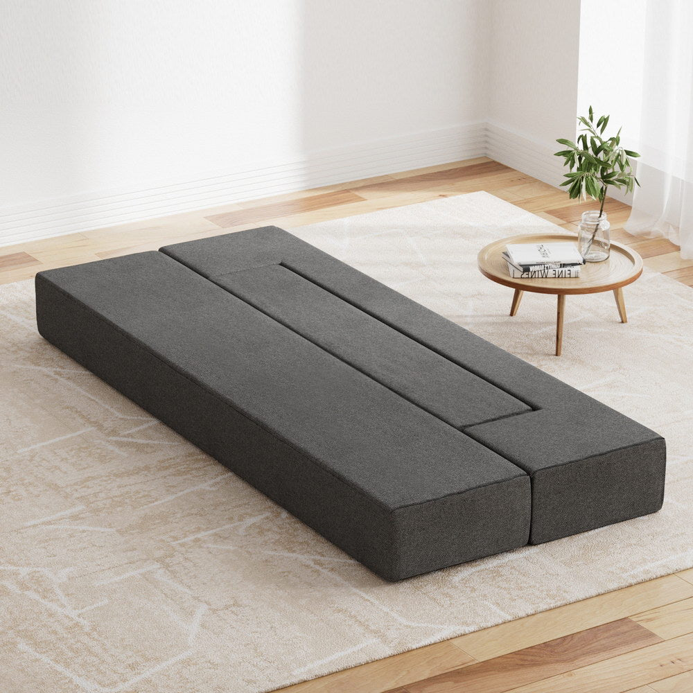 Mackenzie Portable Folding Sofa Bed Ottoman Lounge - Grey