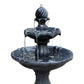 3 Tier Solar Powered Water Fountain - Black