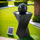 Solar Powered Water Fountain Twist Design with Lights