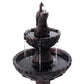 Water Solar Fountain Outdoor Bird Bath Peacock Cascading