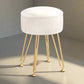 Ottoman Storage Foot Stool Vanity Velvet Round - White