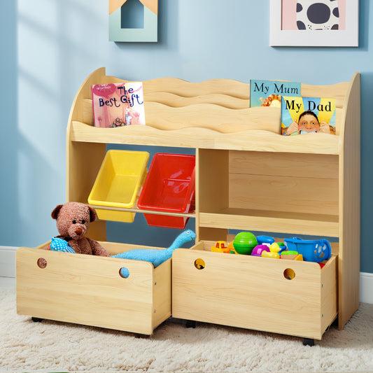 Kids Bookshelf Children Bookcase Toy Storage Box Organiser Display Rack