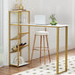 Bar Table Dining Storage Shelf Wine Rack Desk - Gold