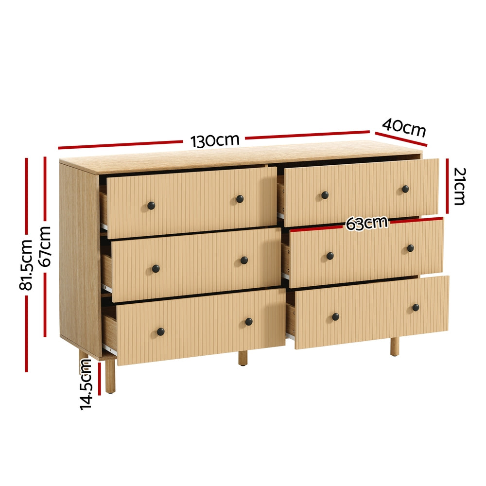 Artiss 6 Chest of Drawers Tallboy Cabinet - Pine