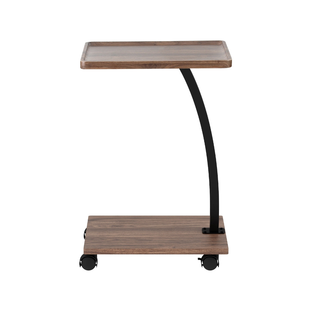 Ivah Coffee Table C-Shaped Side Table - Walnut