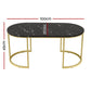 Ivena Coffee Table Marble Effect - Black