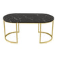 Ivena Coffee Table Marble Effect - Black