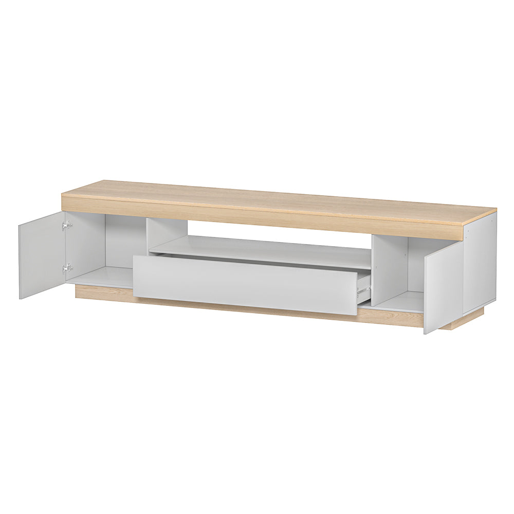 180cm TV Cabinet Entertainment Unit Stand - White Wood