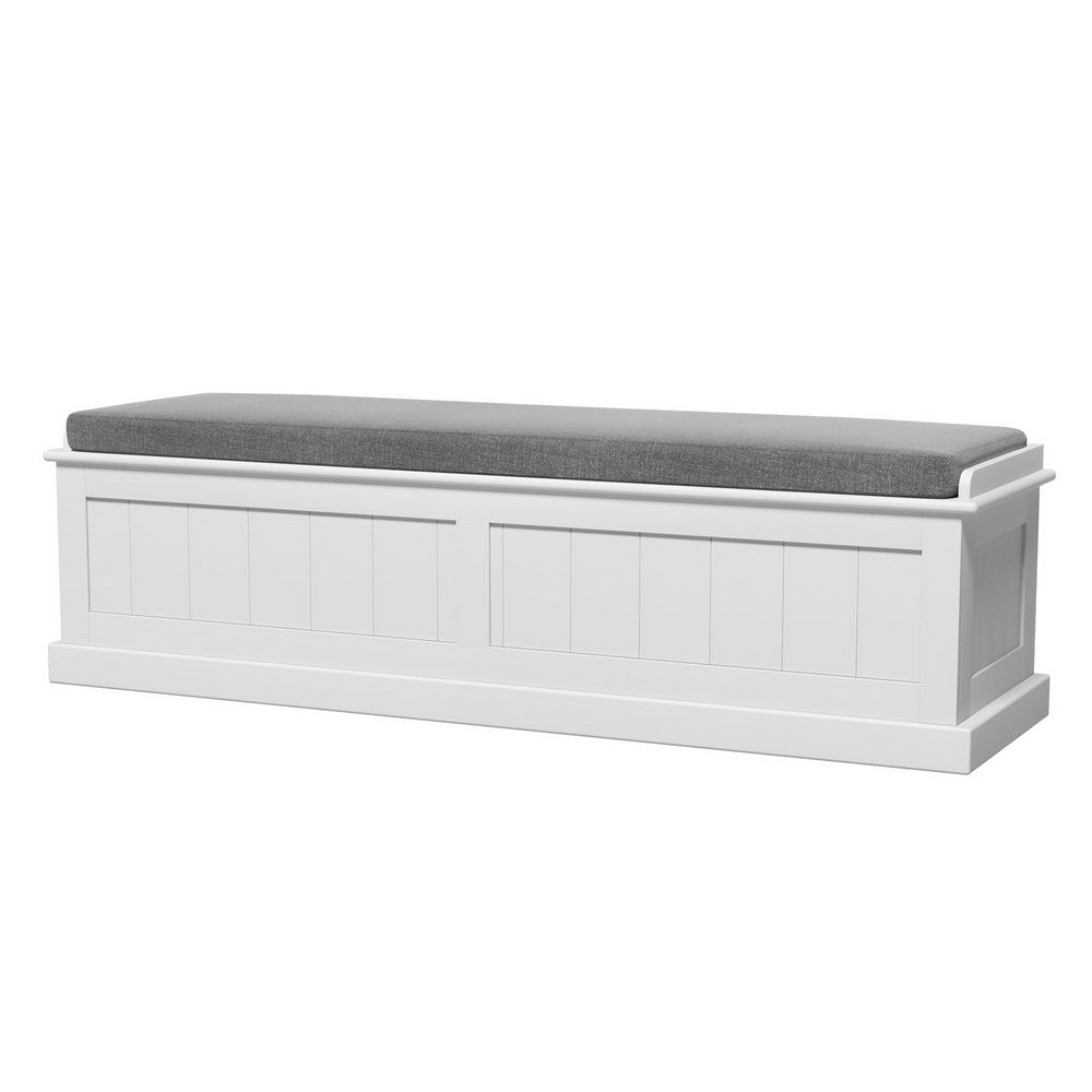 Storage Ottoman Blanket Box 140cm Fluted - White