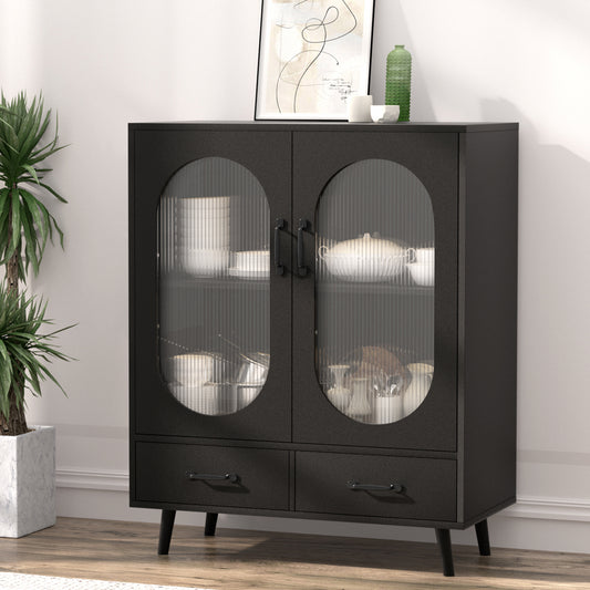 Anthony Buffet Sideboard Buffet Sideboard Double Doors - Black