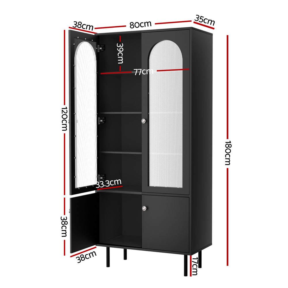 Daniel Buffet Sideboard Cupboard Cabinet - Black