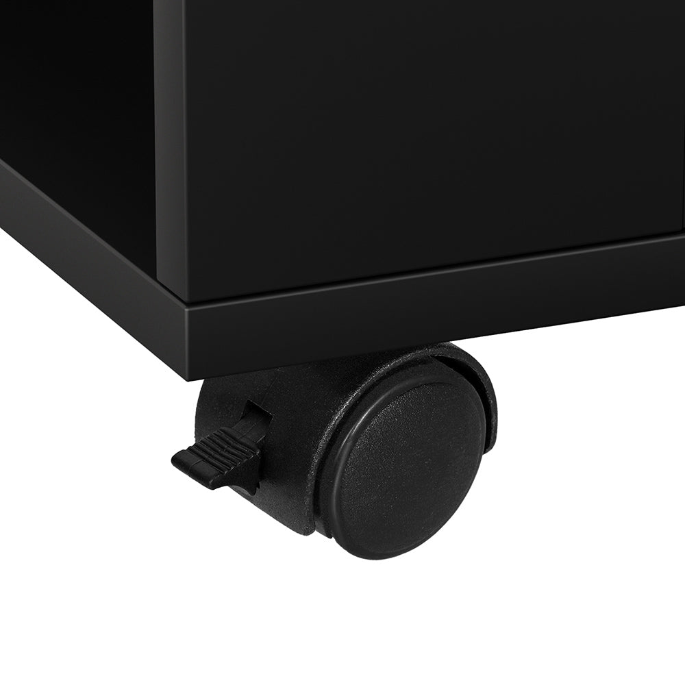 Milton LED Bedside Table USB Charging with LED Adjustable Laptop Tray - Black