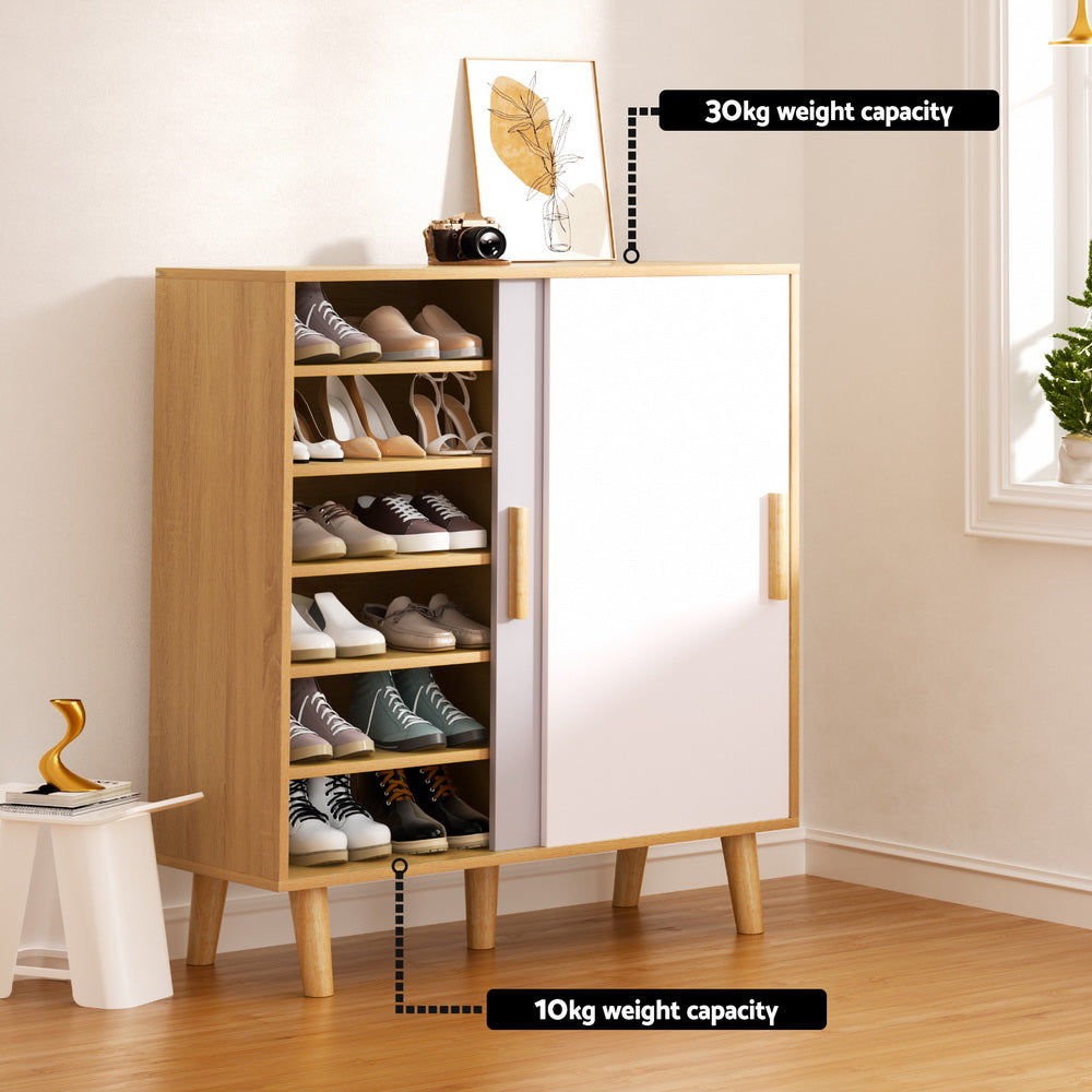 Artiss Shoe Cabinet 30 Pairs Sliding Doors