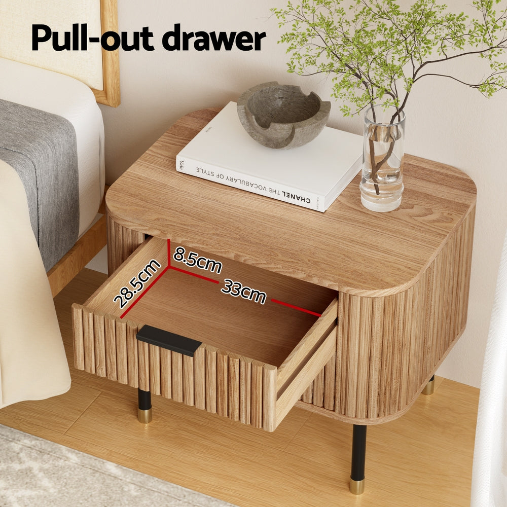 Vancouver Wooden Bedside Tables with 2 Drawers - Pine