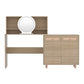 Dressing Table Set Stool LED Mirror - Pine