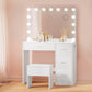 Dressing Table Set Stool 15 Led Bulbs - White