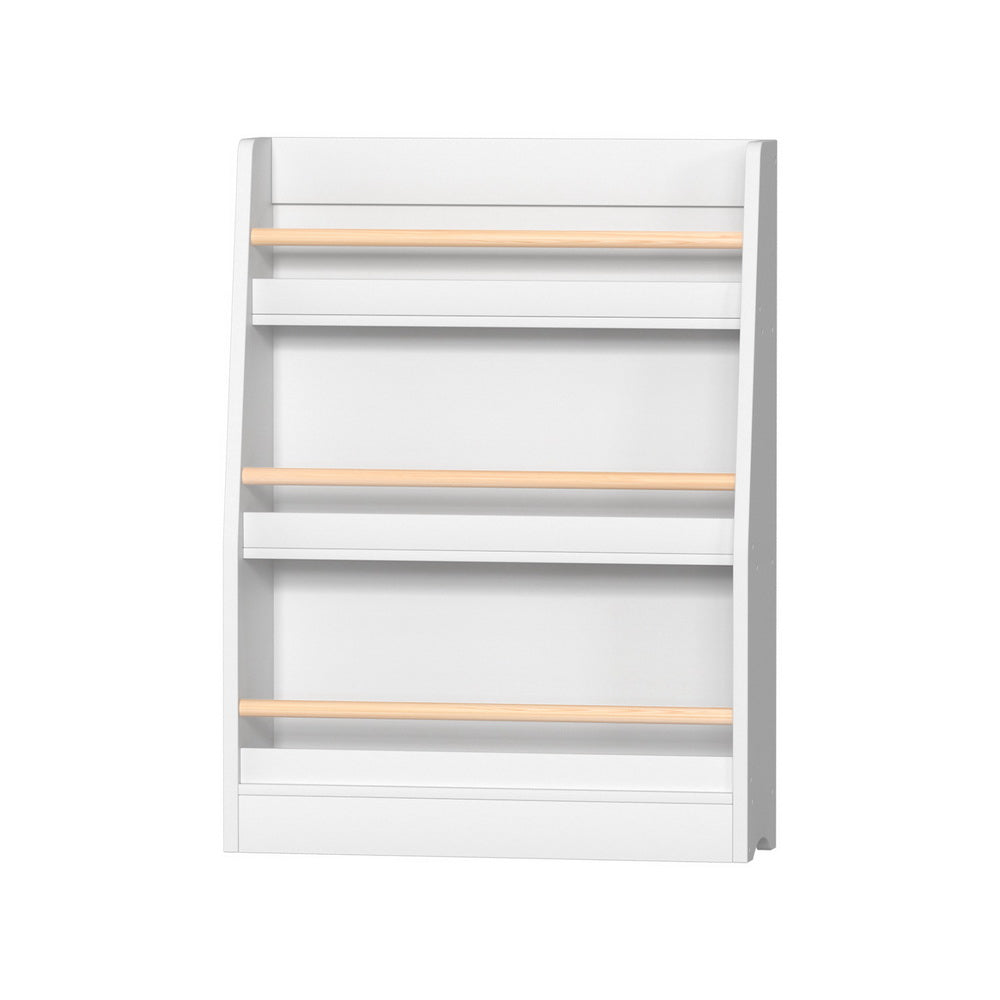 Kids Bookshelf 3-Tier Storage Children Bookcase Organiser Display Shelf - White