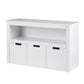 Kids Bookshelf 3 Drawers Storage Children Bookcase Toy Organiser Display - White