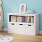 Kids Bookshelf 3 Drawers Storage Children Bookcase Toy Organiser Display - White