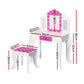 Kids Dressing Table Vanity Makeup Chair Set Wooden 3 Mirror Drawer - Pink