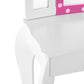 Kids Dressing Table Vanity Makeup Chair Set Wooden 3 Mirror Drawer - Pink