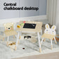 Phyllis 3-Piece Kids Table & Chairs Set Activity Desk Chalkboard Toy Hidden Storage - Natural