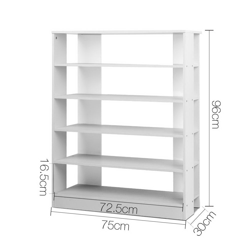 Artiss Shoe Rack Cabinet 30 Pairs 6-Tier Shelf White