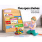 5 Tiers Kids Bookshelf Magazine Shelf Rack Organiser Bookcase Display