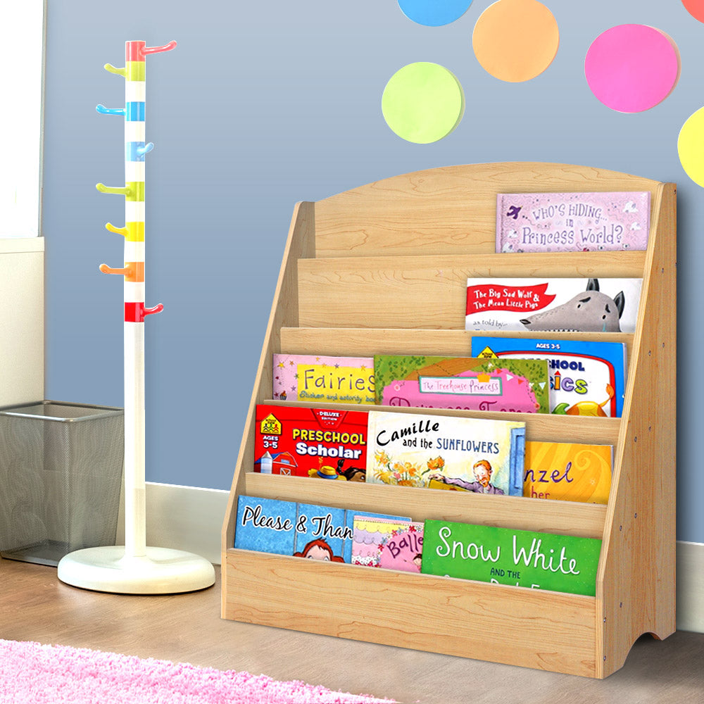 5 Tiers Kids Bookshelf Magazine Shelf Rack Organiser Bookcase Display