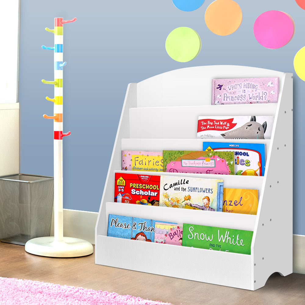 5 Tiers Kids Bookshelf Magazine Rack Shelf Organiser Bookcase Display