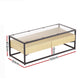 Ilion Coffee Table 2 Drawers Glass Tabletop - Pine