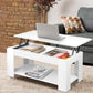 Lift Up Top Mechanical Coffee Table - White