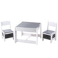 Pheby 3-Piece Kids Table & Chairs Set Play Activity Toys Storage Chalkboard Desk - Grey