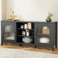 Matthew Buffet Sideboard Shelves Double Doors - Black